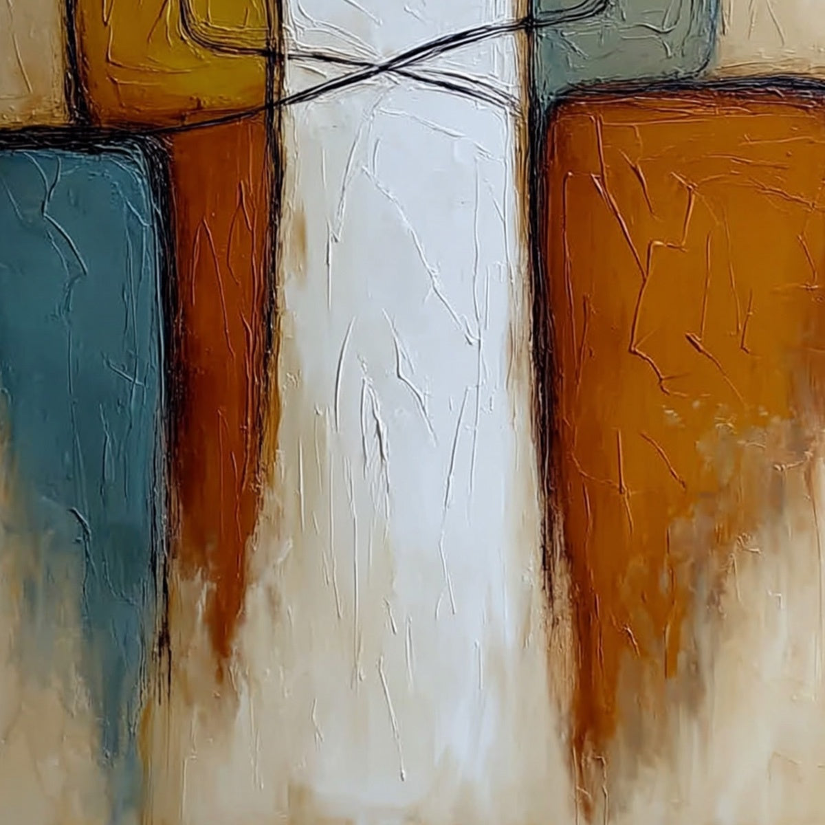 KINDRED: Textured Abstract Figurative Painting of Unity