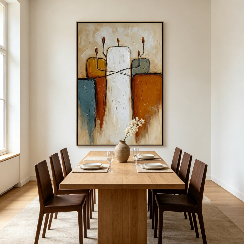 KINDRED: Textured Impasto Connection Abstract Figures Canvas