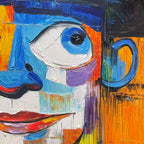 LAUGHING EYES: Textured Impasto Clown Portrait Oil Painting