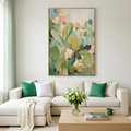 LUSH GARDEN: Textured Greens And Whites Tranquil Beauty Canvas
