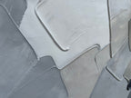 LAYERED HARMONY: Textured Grey White Layered Blocks Minimalist Canvas