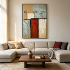 CONNECTION: Minimalist Abstract Figures Quiet Exchange Canvas