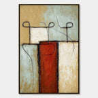 CONNECTION: Minimalist Abstract Figures Quiet Exchange Canvas