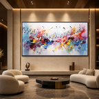 MELODY IN COLOR: Musical Notes Colorful Abstract Canvas