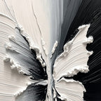 **METAMORPHOSIS:** Heavy Texture Black and White Butterfly Painting