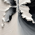 **METAMORPHOSIS:** Heavy Texture Black and White Butterfly Painting
