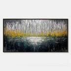 MIDNIGHT REFLECTIONS: Textured Abstract Gold and Silver Landscape Painting