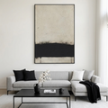 BLACK AND WHITE LANDSCAPE: Minimalist High Contrast Textured Layers Canvas
