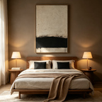 BLACK AND WHITE LANDSCAPE: Minimalist High Contrast Textured Layers Canvas