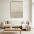 MINIMALIST EARTHSCAPE: Neutral Tone Textured Layers Abstract Landscape Canvas