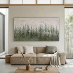 MISTY FOREST: Wabi Sabi Atmospheric Foggy Trees Textured Canvas