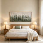 MISTY FOREST: Wabi Sabi Atmospheric Foggy Trees Textured Canvas