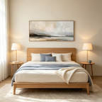 MISTY MOUNTAIN LAKE PANORAMIC: Soft Fog Lake Calm Minimalist Canvas