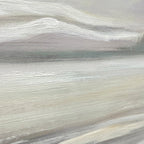 MISTY MOUNTAIN LAKE PANORAMIC: Landscape Painting, Panoramic Wall Art
