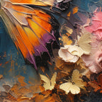 MONARCH'S REPOSE:Orange Purple Butterfly Oil Painting