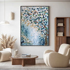 MOSAIC RAIN: Heavily Textured Impasto Tree of Life Painting