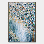 MOSAIC RAIN: Heavily Textured Impasto Tree of Life Painting