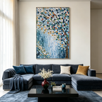 MOSAIC RAIN: Textured Impasto Jewel Toned Tree Of Life Canvas