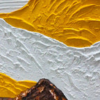 MOUNTAIN PEAKS: Textured Mountain Range Painting in Brown and White