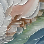 OCEAN WHISPERS: Textured Soft White Cream Blue Waves Seascape Canvas
