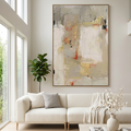 NEUTRAL ABSTRACTION: Textured Brushstrokes Neutral Tone Minimalist Canvas