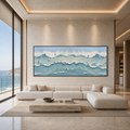 OCEAN’S HEARTBEAT: Surfers Dynamic Waves Textured Canvas