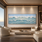 OCEAN’S HEARTBEAT: Surfers Dynamic Waves Textured Canvas