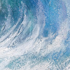 OCEAN’S EMBRACE: Swirling Blue White Vortex Textured Canvas