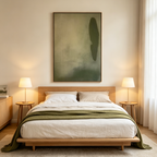 OLIVE SERENITY: Muted Olive Green Textured Minimalist Canvas