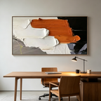 ORANGE BURST: Textured Impasto Bold Orange White Black Canvas