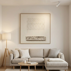 ORDER & TEXTURE: Textured Beige Grid With Horizontal Stripe Canvas