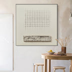 ORDER & TEXTURE: Textured Beige Grid With Horizontal Stripe Canvas