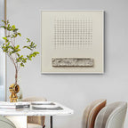 ORDER & TEXTURE: Textured Beige Grid With Horizontal Stripe Canvas