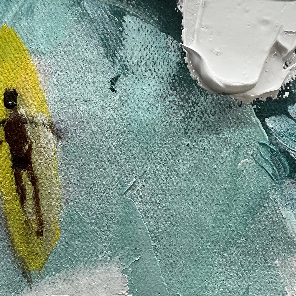 Catching the Wave: Textured Ocean Surf Wall Art Coastal Energy Painting