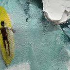 Catching the Wave: Textured Ocean Surf Wall Art Coastal Energy Painting