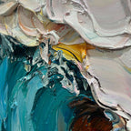 OCEANS EMBRACE: Textured Impasto Ocean Wave Dynamic Movement Canvas