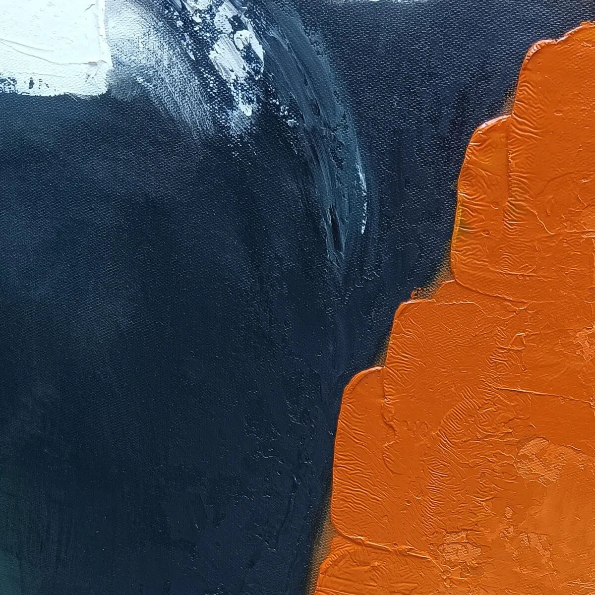 OCHRE FLOW: Textured Impasto Warm Ochre Black White Canvas