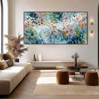 PETAL CASCADE: Colorful Abstract Floral Impasto Wall Art