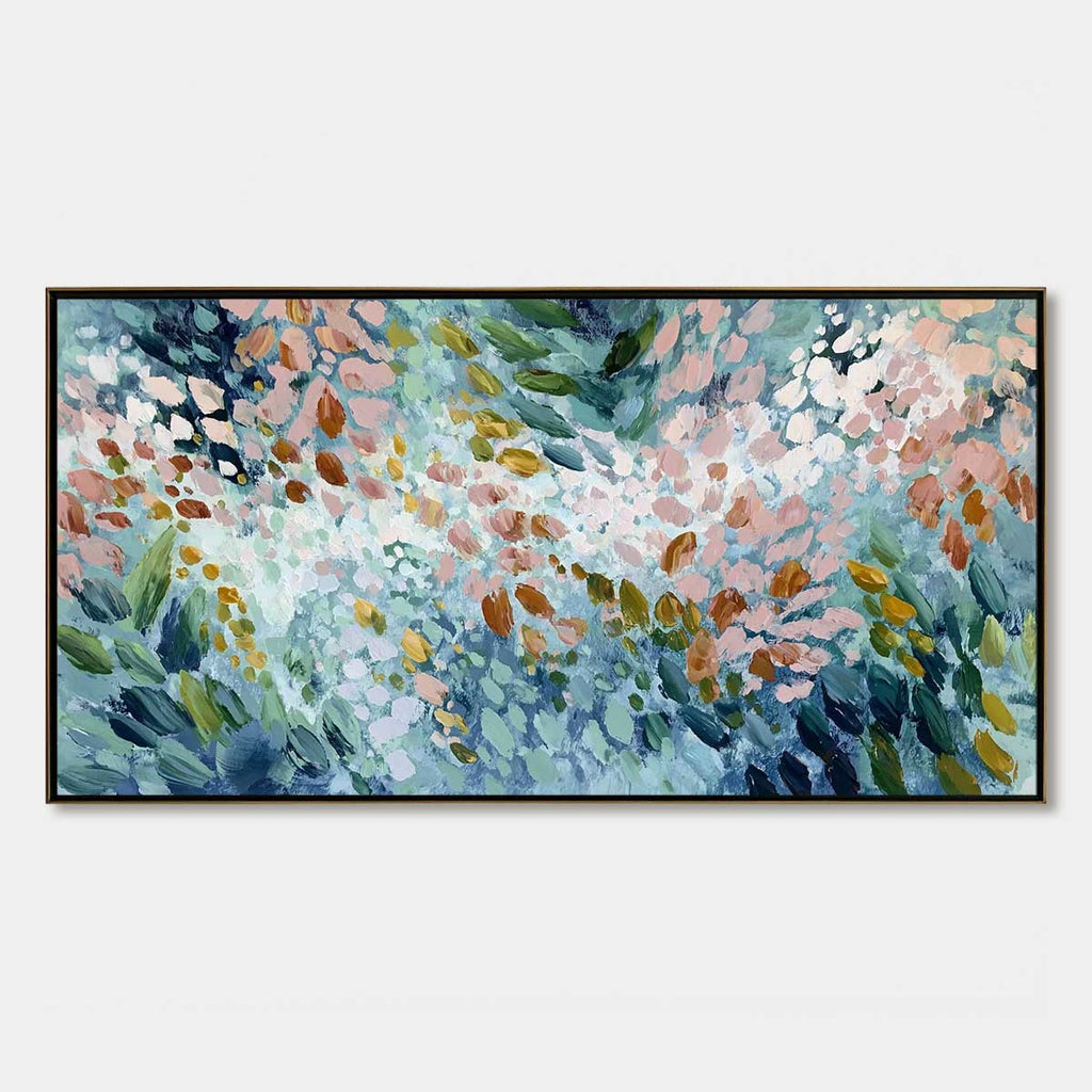 PETAL CASCADE: Colorful Abstract Floral Impasto Wall Art