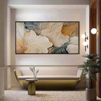PETAL WHISPERS: Textured Wabi Sabi Abstract Leaf Painting