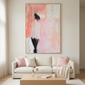 PINK ABSTRACT: Soft Pastel Abstract Figure Canvas