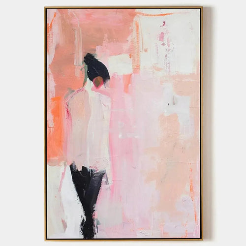 Figurative Painting, Pastel Wall Art, Modern Decor, Vertical Canvas