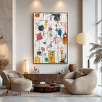 PLAYFUL GRAFFITI:Abstract Doodle Artwork Bold Colorful Characters