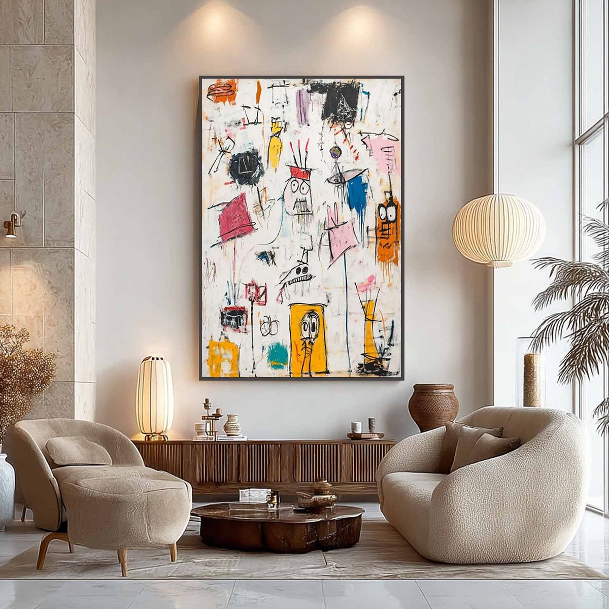 PLAYFUL GRAFFITI:Abstract Doodle Artwork Bold Colorful Characters