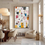 PLAYFUL GRAFFITI:Abstract Doodle Artwork Bold Colorful Characters