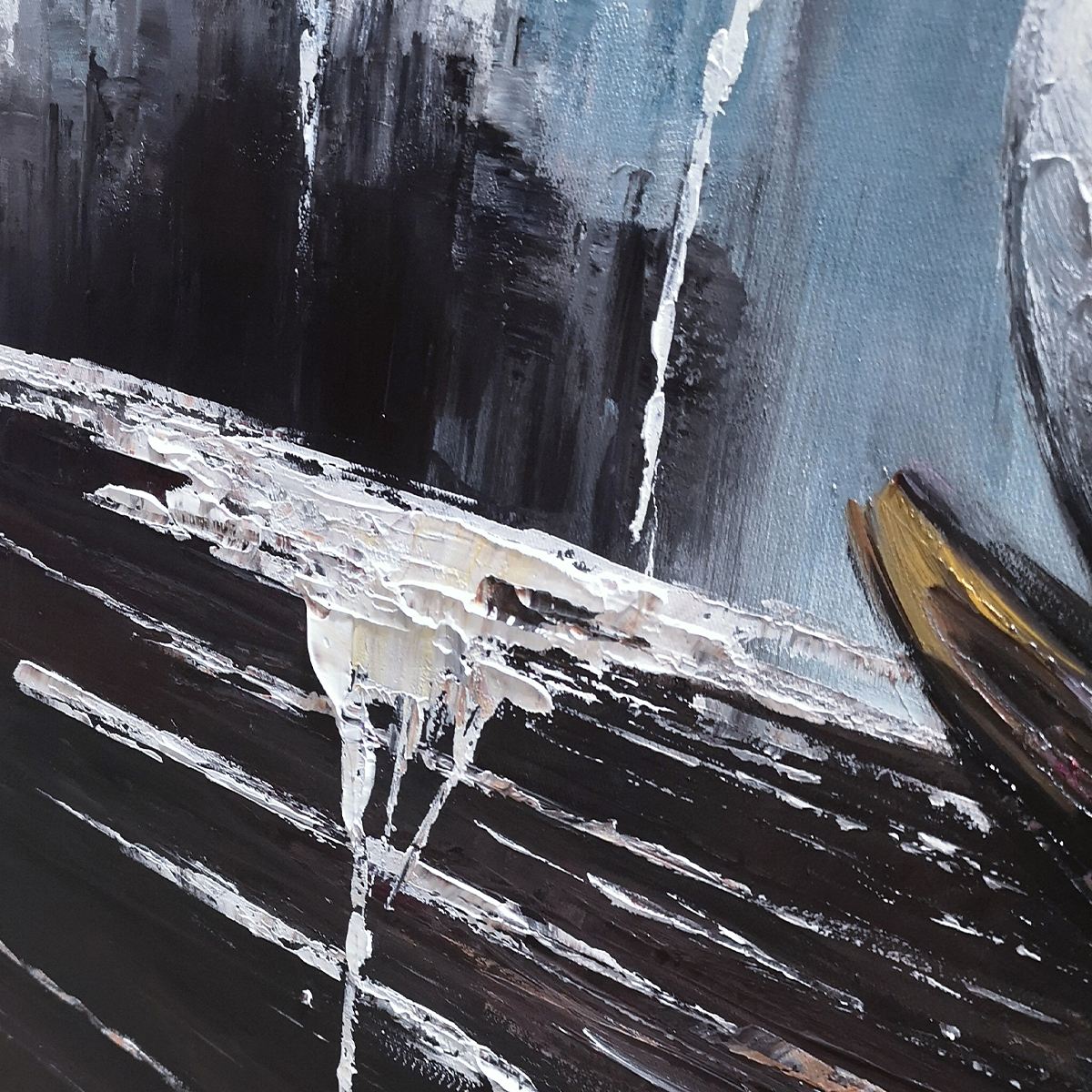 POISED: Textured Minimalist Golf Still Life Painting with Precision Focus