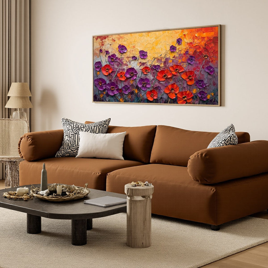 POPPY FIELD SYMPHONY: Multicolor Floral Oil Painting