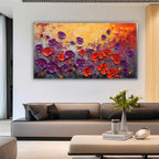 POPPY FIELD SYMPHONY: Multicolor Floral Oil Painting
