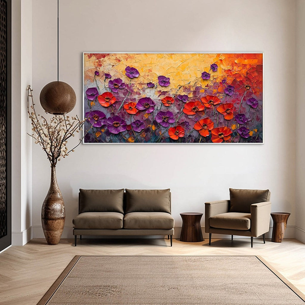 POPPY FIELD SYMPHONY: Multicolor Floral Oil Painting