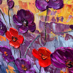 POPPY FIELD SYMPHONY: Multicolor Floral Oil Painting